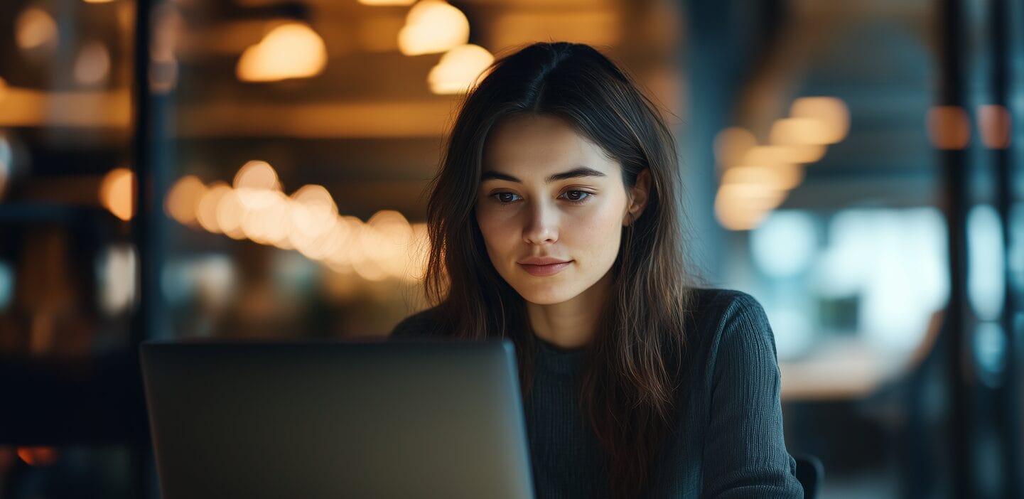 Executive looking at her laptop