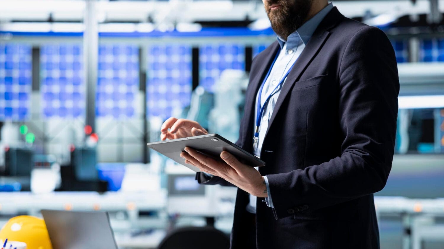 Professional using tablet for technology business insurance management