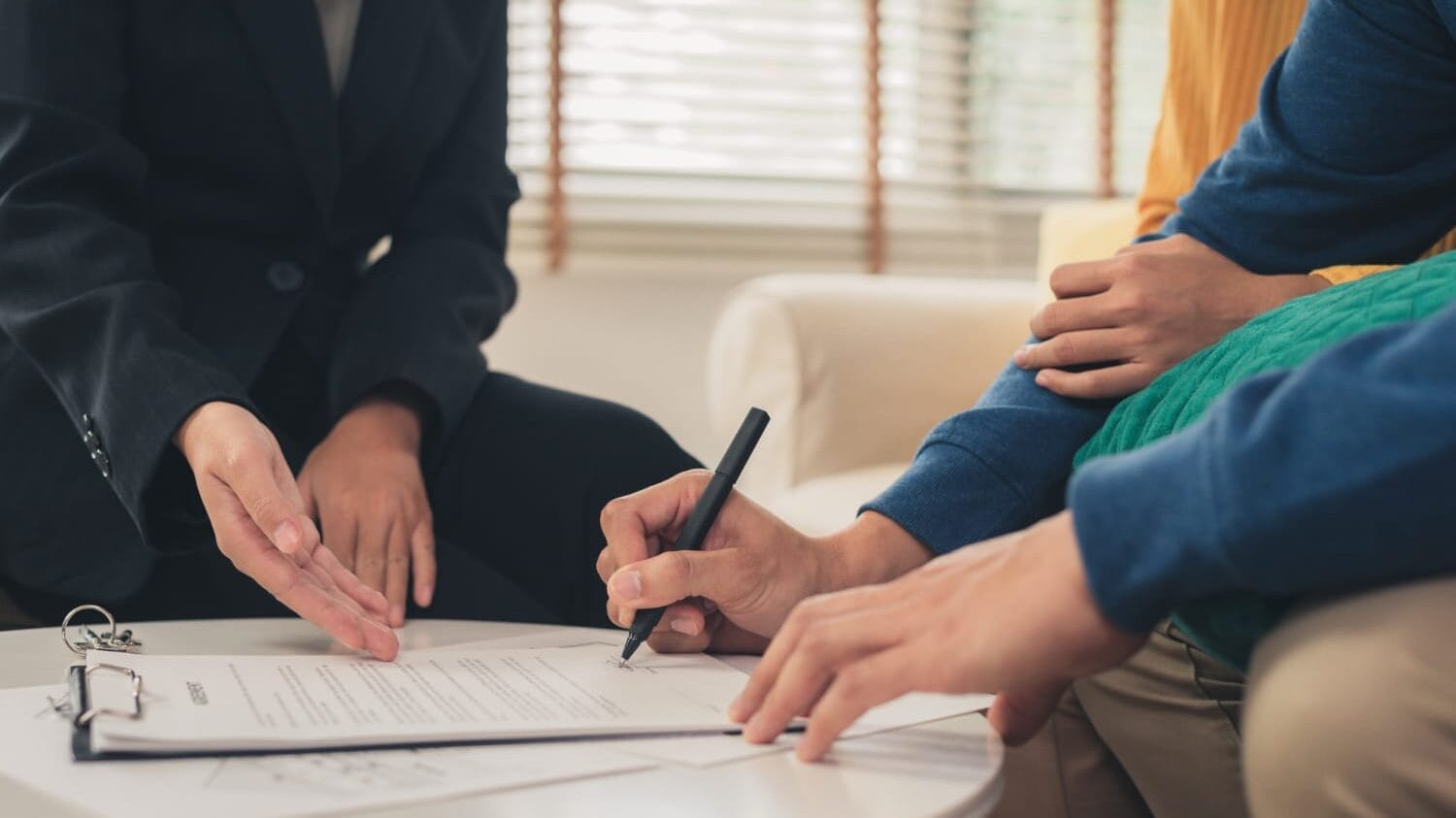 Client meeting about professional indemnity insurance for technology companies