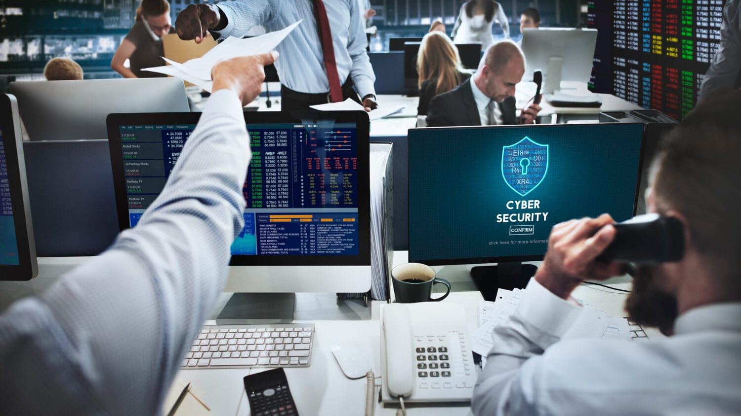 Cybersecurity insurance readiness in action during busy office security response