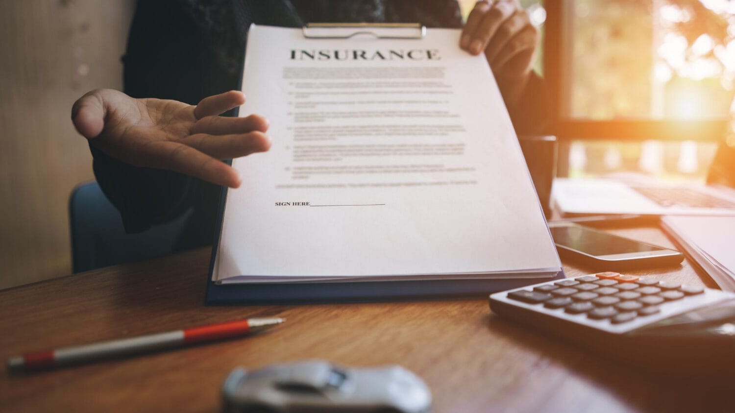 Liability insurance coverage document presented during policy review