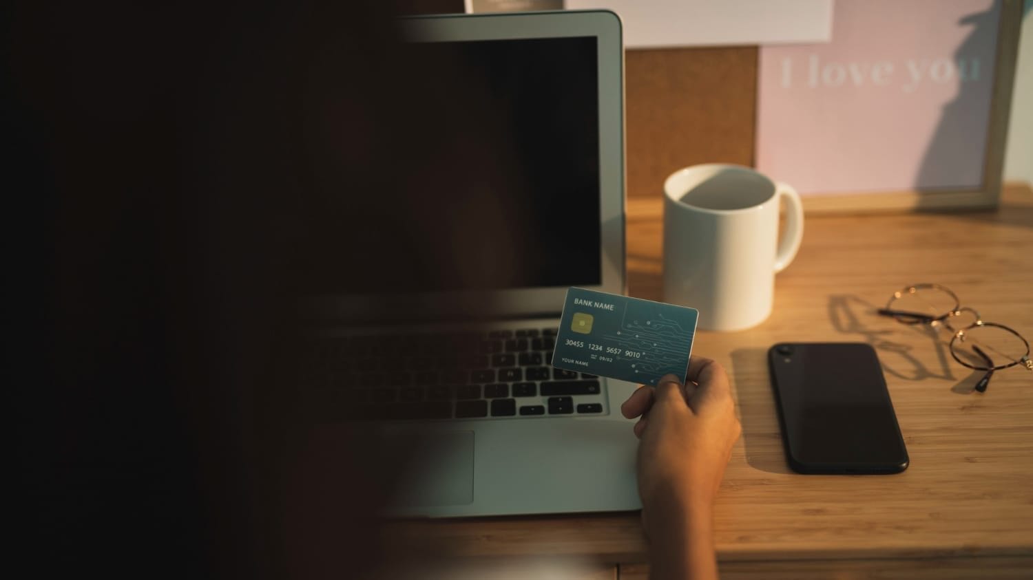Person entering payment details online